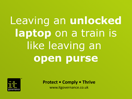 Leaving an unlocked laptop on a train is like leaving an open purse